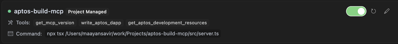 Make sure it is enabled and showing a green color indicator